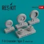 F-8 Crusader type 2 (weighted) wheels set - ResKit Models RS48-0133