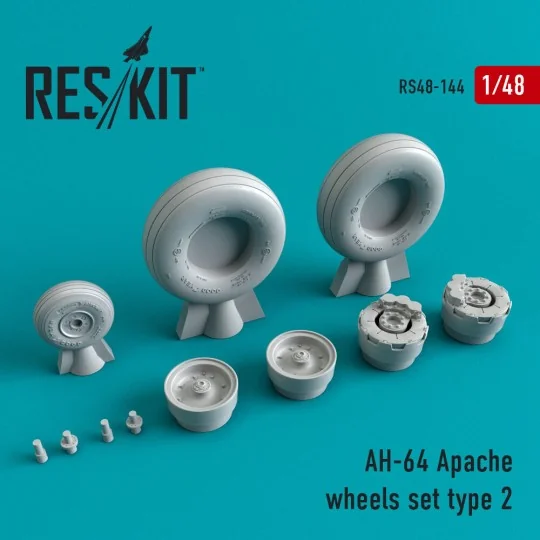 AH-64 Apache type 2 wheels set - ResKit Models RS48-0144