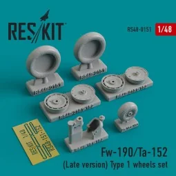 Fw-190 (Late version) type 1 wheels set, 1/48 - ResKit Models RS48-...