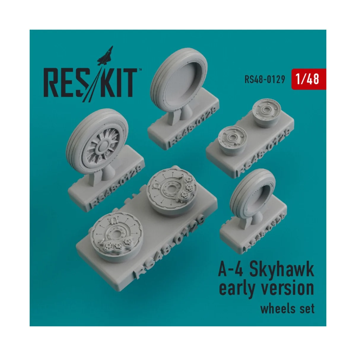 A-4 Skyhawk early version wheels set, 1/48 - ResKit Models RS48-0129