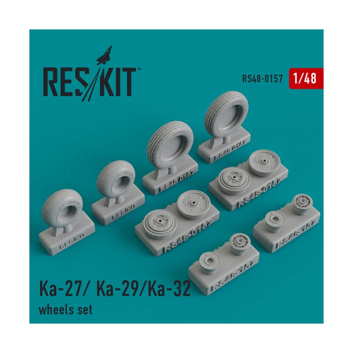 Ka-27/Ka-29/Ka-32 wheels set, 1/48 - ResKit Models RS48-0157