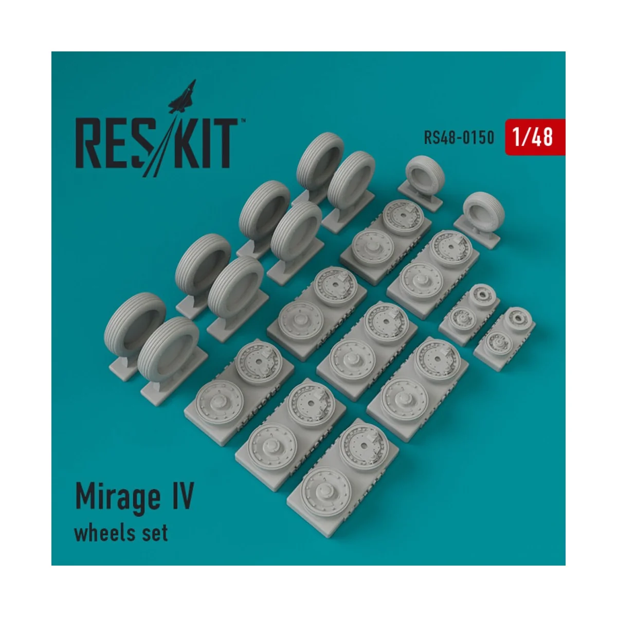 Mirage IV wheels set, 1/48 - ResKit Models RS48-0150 Mirage IV wheels set, 1/48 - ResKit Models RS48-0150