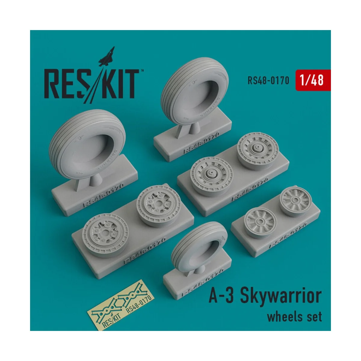 A-3 Skywarrior wheels set - ResKit Models RS48-0170