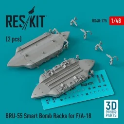 BRU-55 Smart Bomb Racks for F/A-18 (2 pcs) (3D Printed), 1/48 - Res...