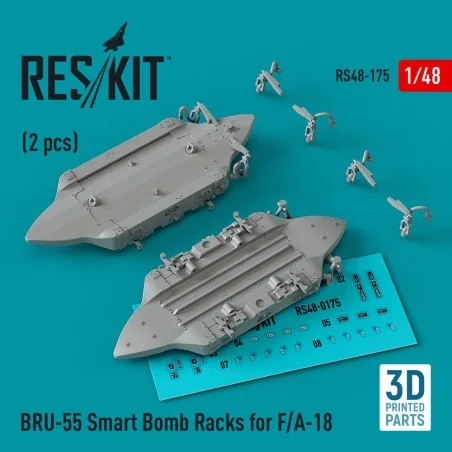 BRU-55 Smart Bomb Racks for F/A-18 (2 pcs) (3D Printed), 1/48 - Res...
