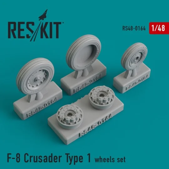 F-8 Crusader type 1 (weighted) wheels set, 1/48 - ResKit Models RS4...