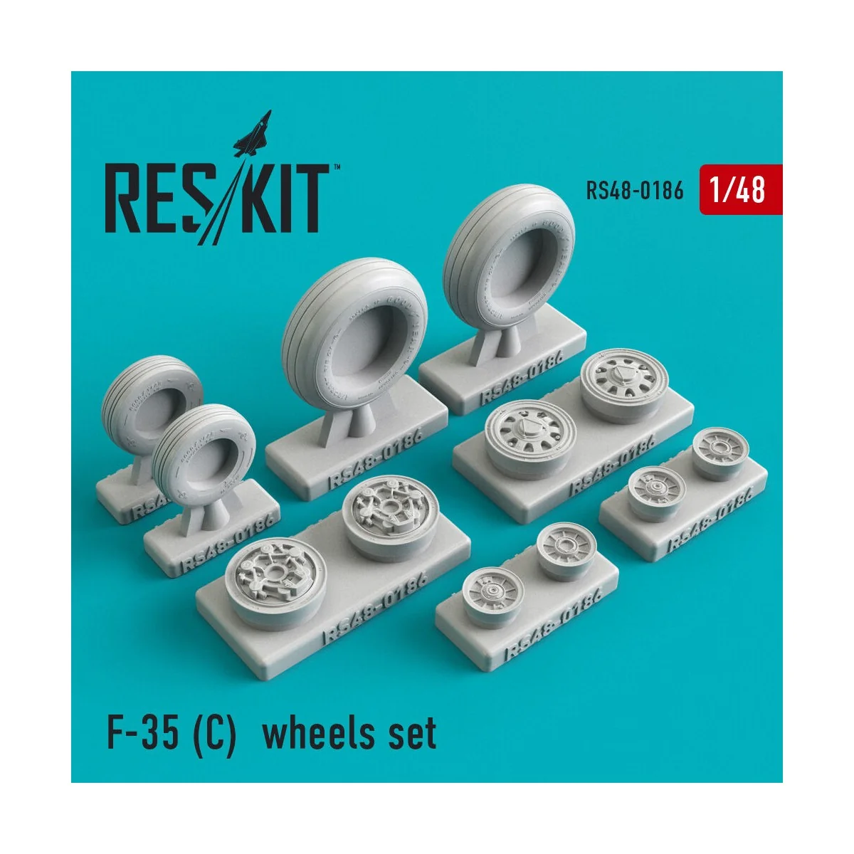 F-35C wheels set, 1/48 - ResKit Models RS48-0186