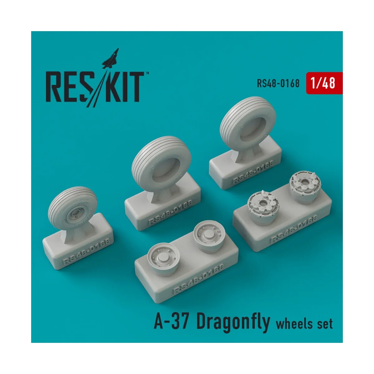 A-37 Dragonfly wheels set - ResKit Models RS48-0168