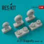 A-37 Dragonfly wheels set, 1/48 - ResKit Models RS48-0168 A-37 Dragonfly wheels set, 1/48 - ResKit Models RS48-0168