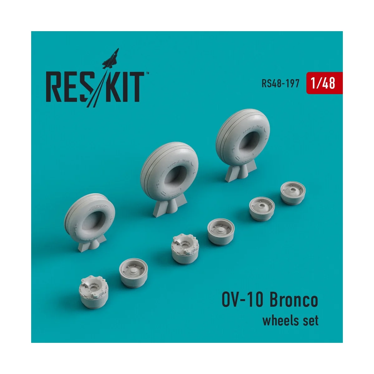 OV-10 Bronco wheels set (weighted) - ResKit Models RS48-0197