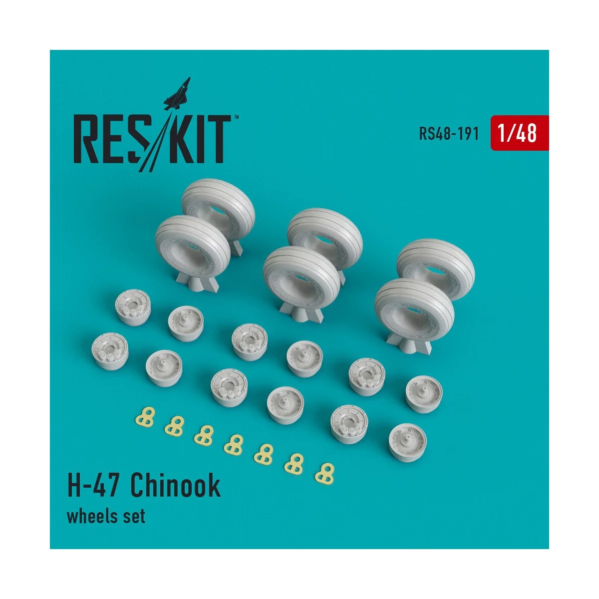 H-47 Chinook wheels set - ResKit Models RS48-0191