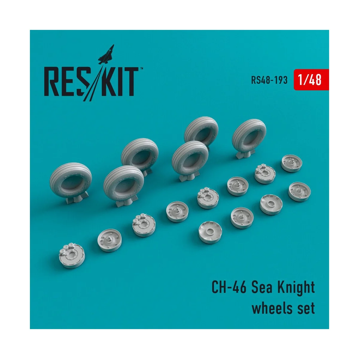 CH-46 Sea Knight wheels set - ResKit Models RS48-0193