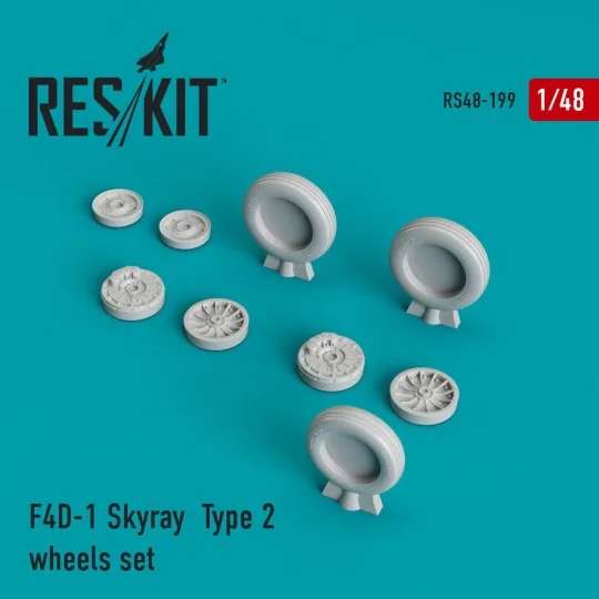 F4D-1 Skyray type 2 wheels set - ResKit Models RS48-0199