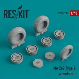 Me.262 type 2 wheels set, 1/48 - ResKit Models RS48-0205