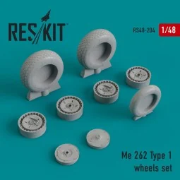 Me.262 type 1 wheels set, 1/48 - ResKit Models RS48-0204