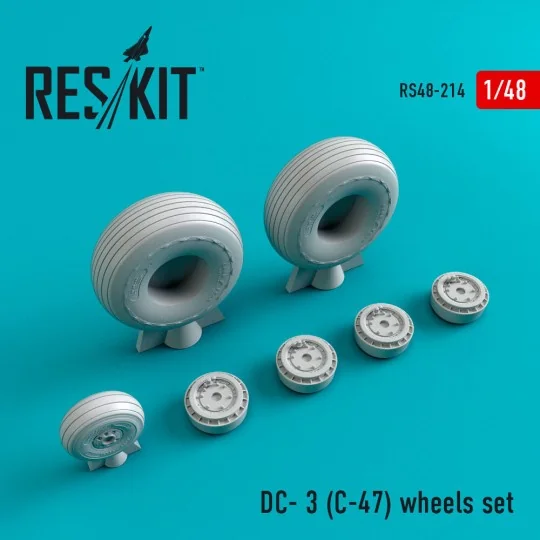 DC-3 (C-47) wheels set, 1/48 - ResKit Models RS48-0214