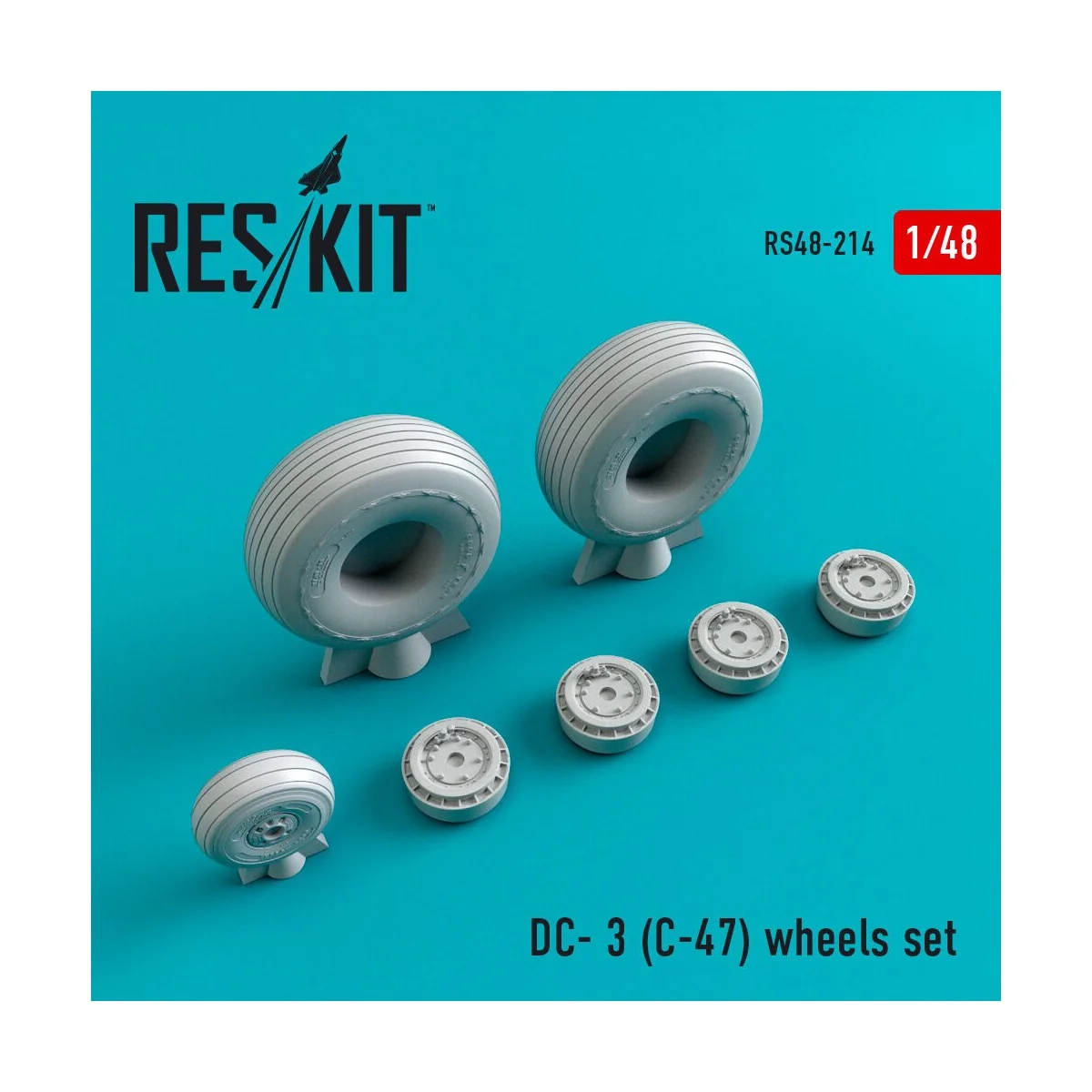 DC-3 (C-47) wheels set, 1/48 - ResKit Models RS48-0214