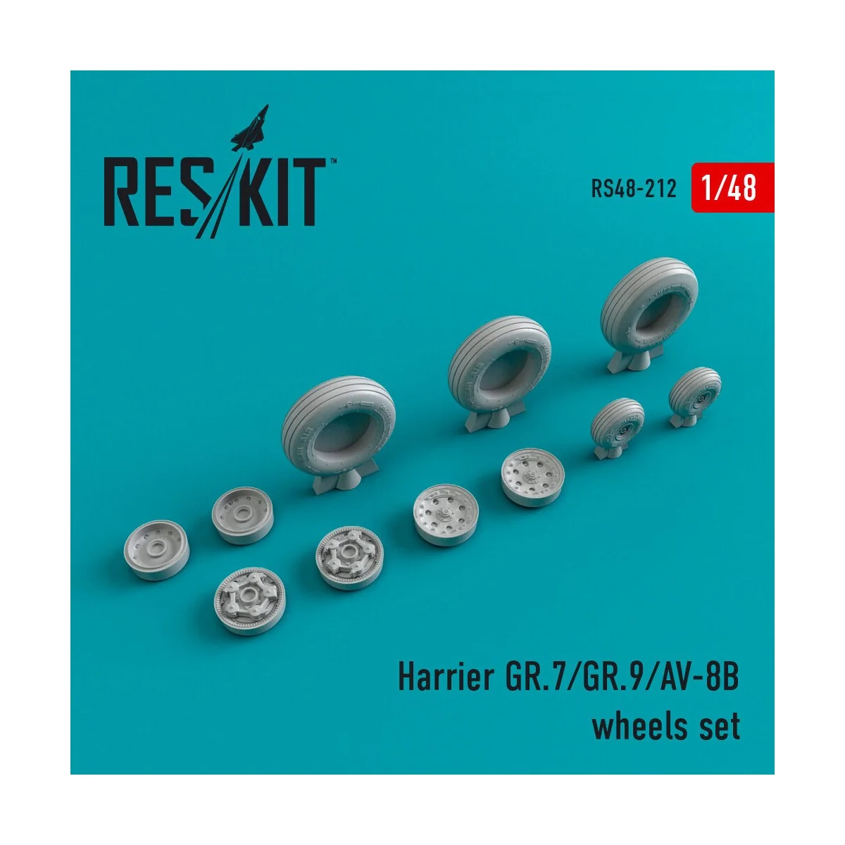 Harrier GR.7/GR.9/AV-8B wheels set, 1/48 - ResKit Models RS48-0212