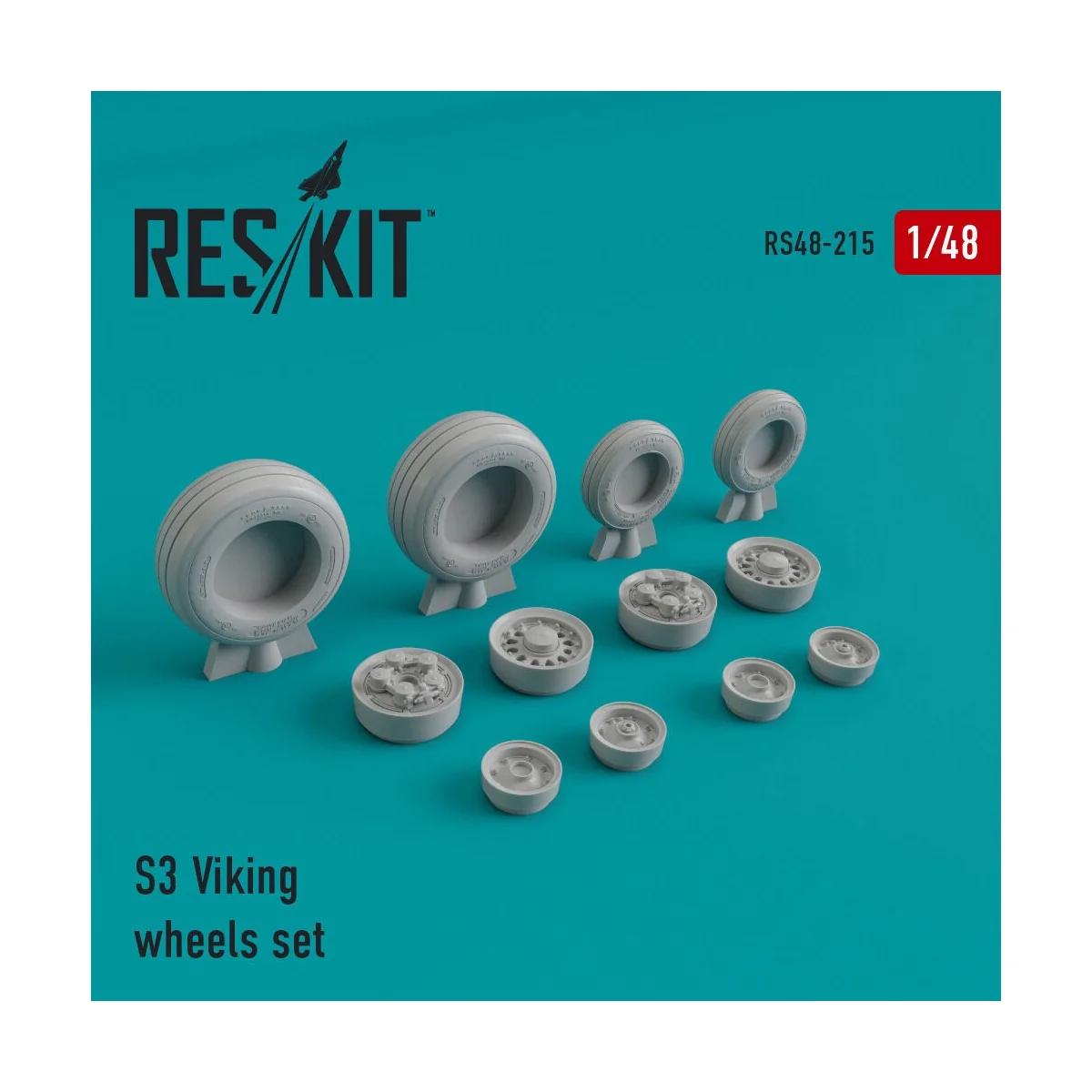 S-3 Viking wheels set, 1/48 - ResKit Models RS48-0215 S-3 Viking wheels set, 1/48 - ResKit Models RS48-0215