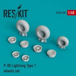 P-38 Lightning type 1 wheels set, 1/48 - ResKit Models RS48-0220