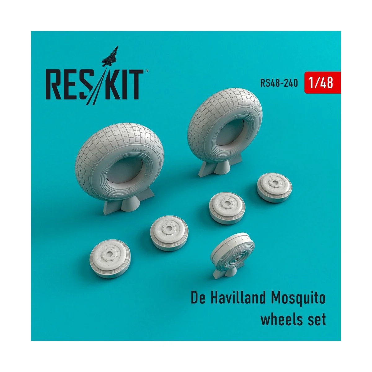 DH.98 Mosquito wheels set - ResKit Models RS48-0240
