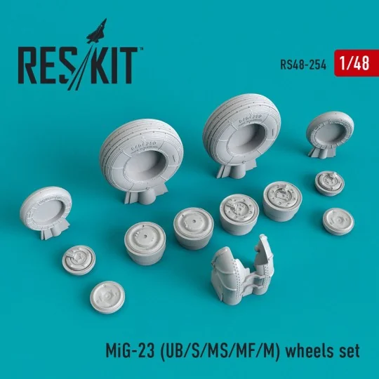 MiG-23 UB/S/MS/MF/M wheels set, 1/48 - ResKit Models RS48-0254 MiG-23 UB/S/MS/MF/M wheels set, 1/48 - ResKit Models RS48-0254