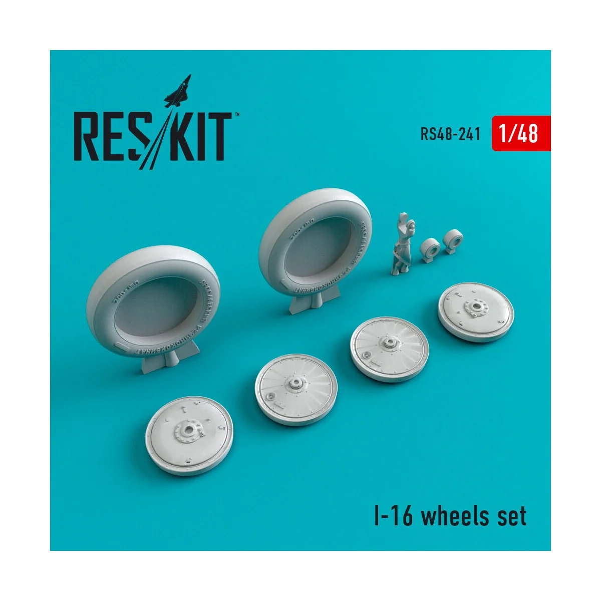 I-16 wheels set, 1/48 - ResKit Models RS48-0241 I-16 wheels set, 1/48 - ResKit Models RS48-0241