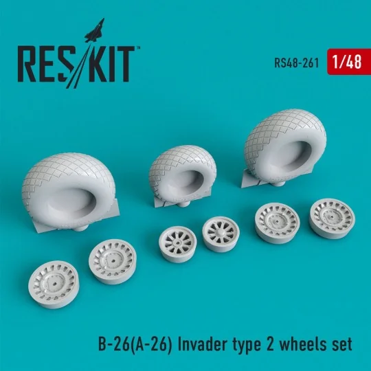 B-26 (A-26) Invader type 2 wheels set - ResKit Models RS48-0261