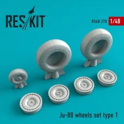 Ju-88 wheels set type 1, 1/48 - ResKit Models RS48-0270