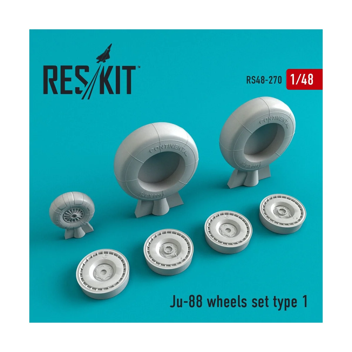 Ju-88 wheels set type 1 - ResKit Models RS48-0270