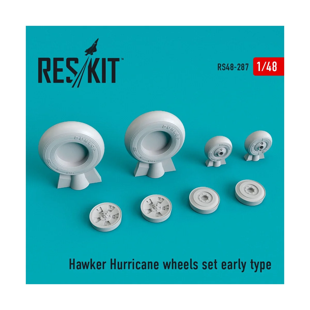 Hawker Hurricane wheels set early type (weighted), 1/48 - ResKit Mo... Hawker Hurricane wheels set early type (weighted), 1/48 - ResKit Mo...