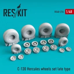 C-130 Hercules wheels set late type (weighted) - ResKit Models RS48...