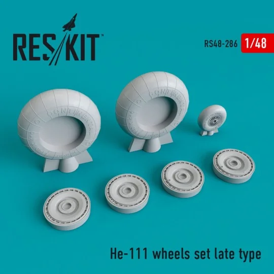 He-111 wheels set late type - ResKit Models RS48-0286