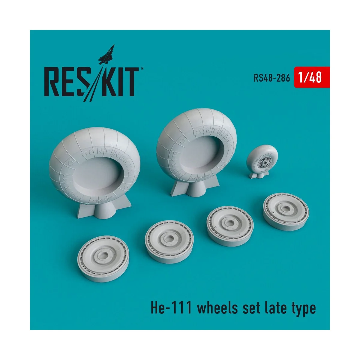 He-111 wheels set late type - ResKit Models RS48-0286