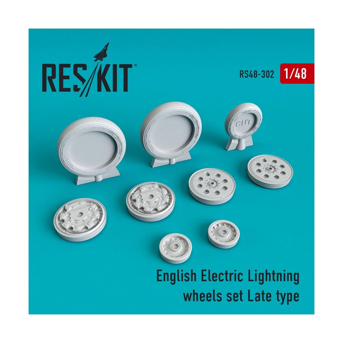 EE Lightning wheels set late type, 1/48 - ResKit Models RS48-0302