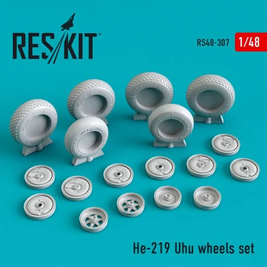 He-219 Uhu wheels set - ResKit Models RS48-0307