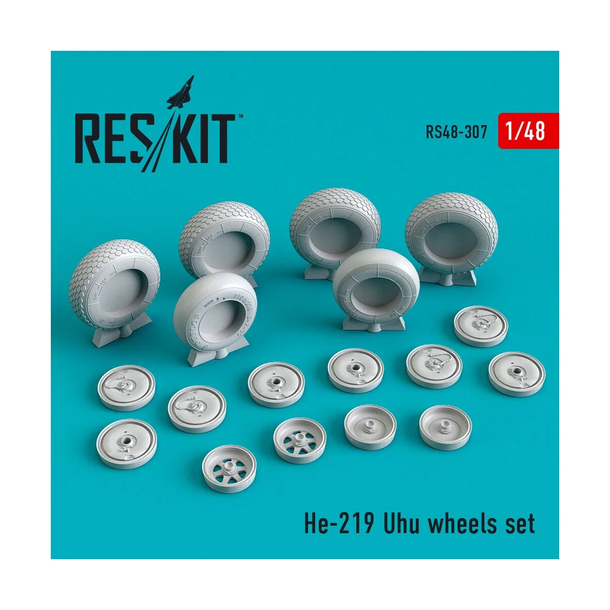 He-219 Uhu wheels set - ResKit Models RS48-0307