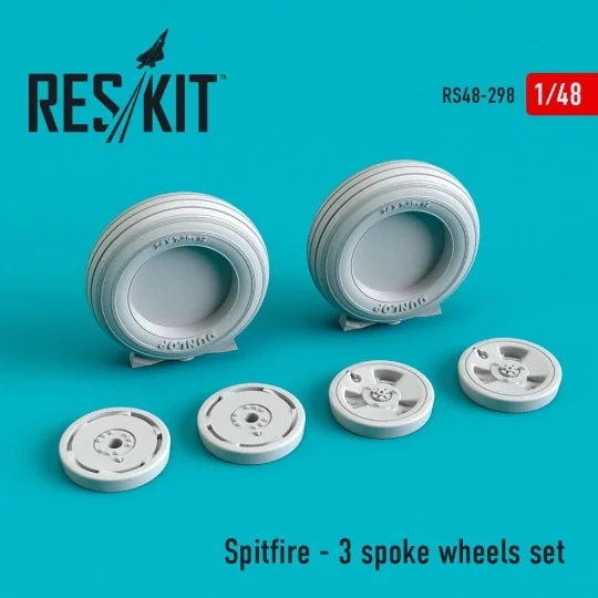 Spitfire (3 spoke) wheels set - ResKit Models RS48-0298