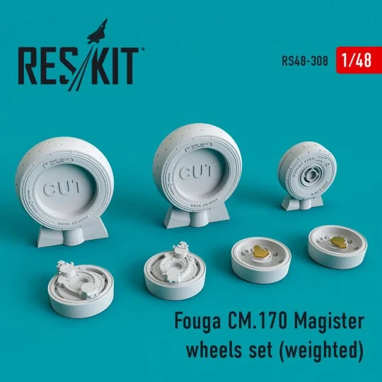Fouga CM.170 Magister wheels set (weighted), 1/48 - ResKit Models R... Fouga CM.170 Magister wheels set (weighted), 1/48 - ResKit Models R...