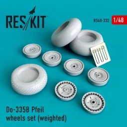 Do-335? Pfeil wheels set (weighted), 1/48 - ResKit Models RS48-0332