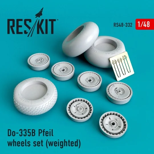 Do-335? Pfeil wheels set (weighted), 1/48 - ResKit Models RS48-0332
