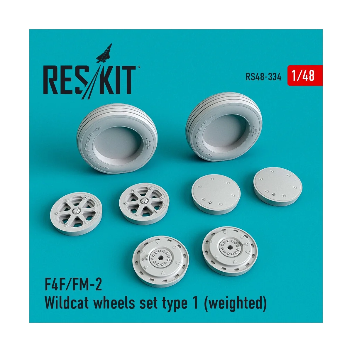 F4F/FM-2 Wildcat wheels set type 1 (weighted), 1/48 - ResKit Models... F4F/FM-2 Wildcat wheels set type 1 (weighted), 1/48 - ResKit Models...