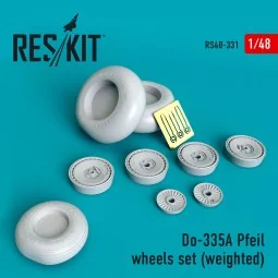 Do-335? Pfeil wheels set (weighted), 1/48 - ResKit Models RS48-0331