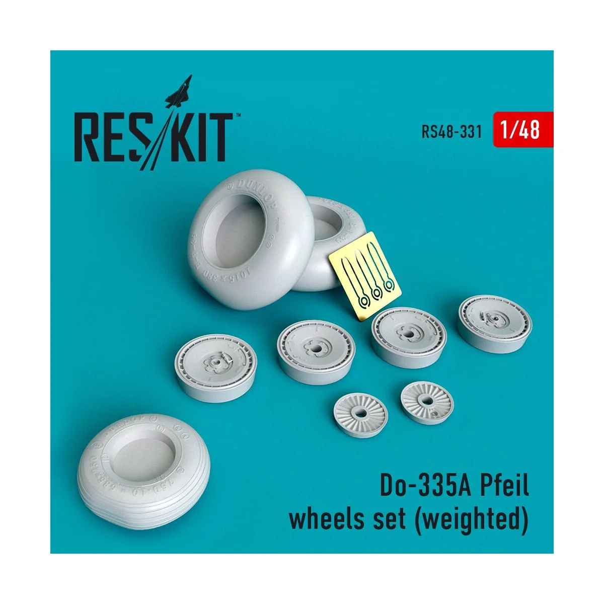 Do-335? Pfeil wheels set (weighted), 1/48 - ResKit Models RS48-0331 Do-335? Pfeil wheels set (weighted), 1/48 - ResKit Models RS48-0331