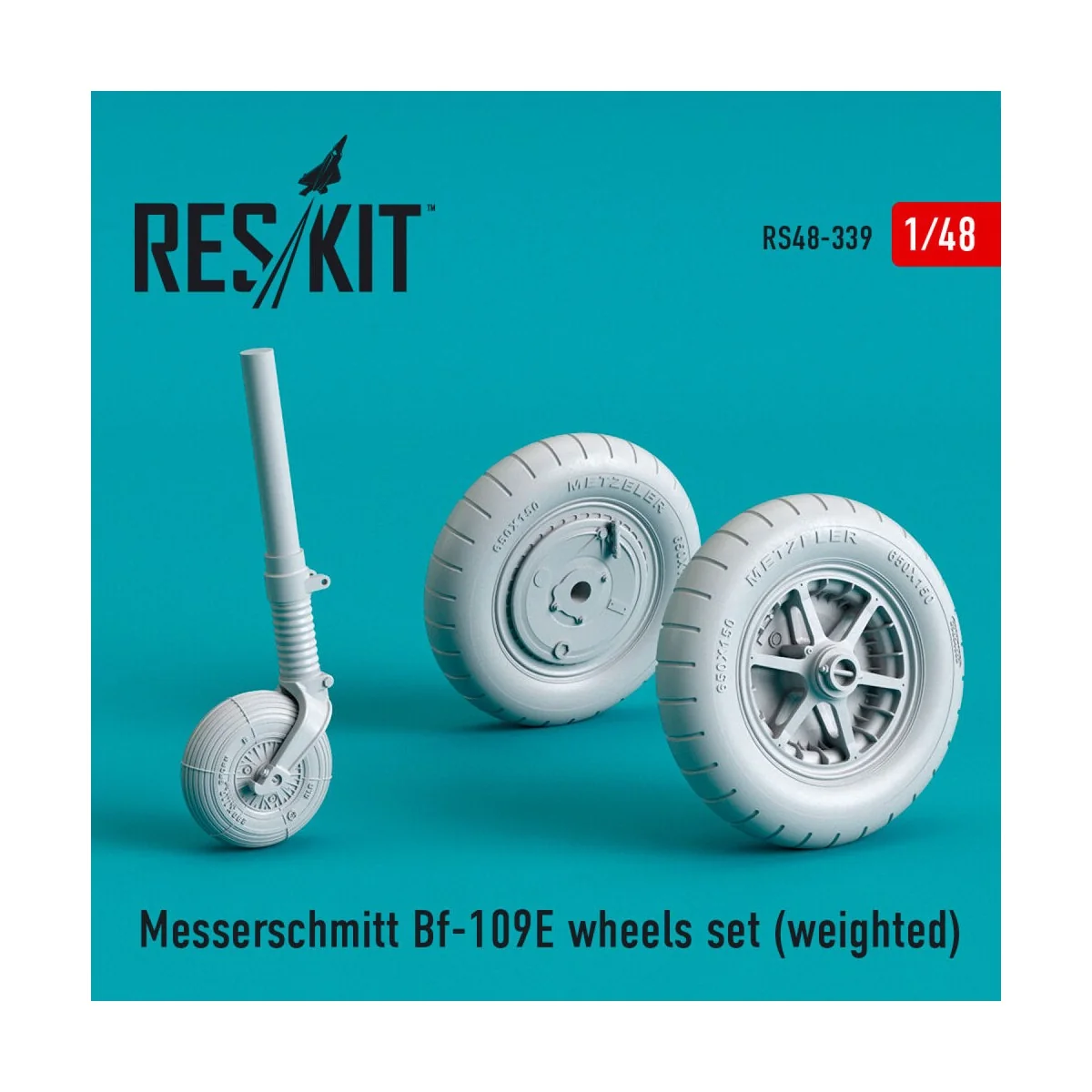 Bf-109E wheels set (weighted) - ResKit Models RS48-0339