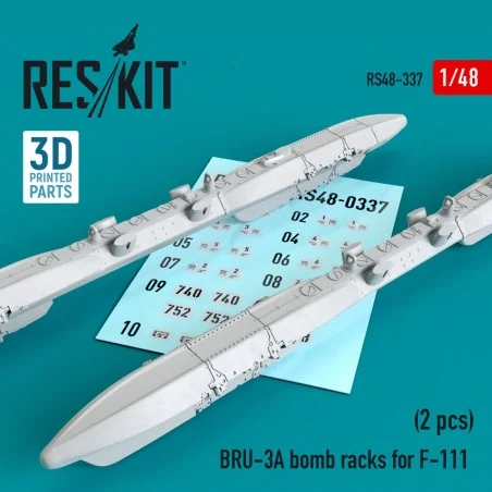 BRU-3A bomb racks for F-111 (2 pcs) (3D Printed), 1/48 - ResKit Mod...