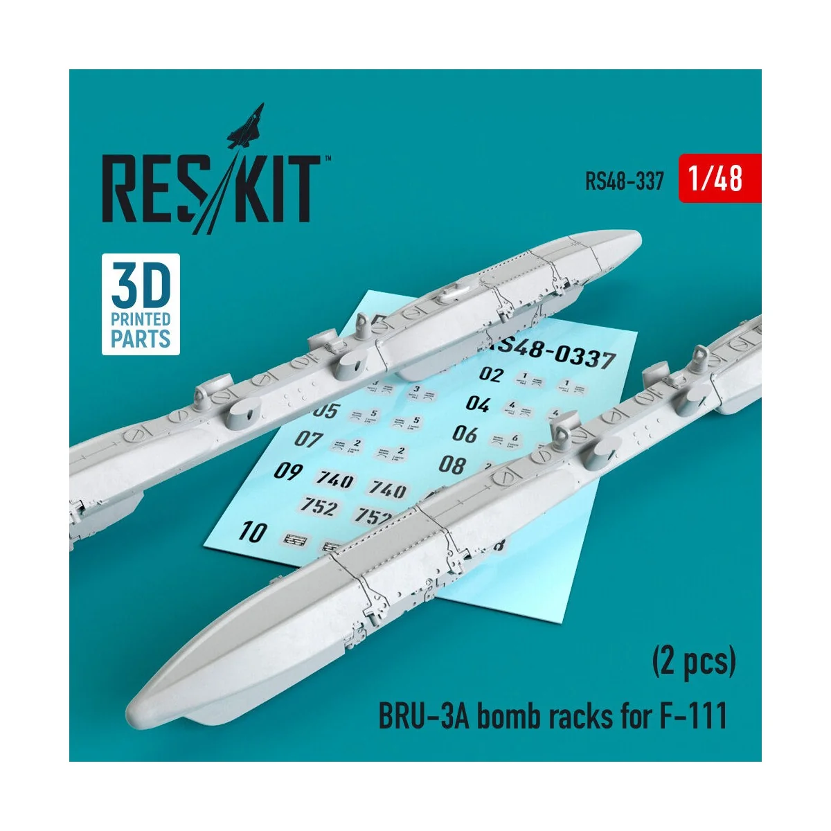 BRU-3A bomb racks for F-111 (2 pcs) (3D Printed), 1/48 - ResKit Mod... BRU-3A bomb racks for F-111 (2 pcs) (3D Printed), 1/48 - ResKit Mod...