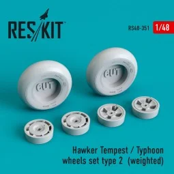 Hawker Tempest/Typhoon wheels set type 2 (weighted), 1/48 - ResKit ...