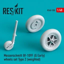 Bf-109 (F, G-early) wheels set type 2 (weighted) - ResKit Models RS...