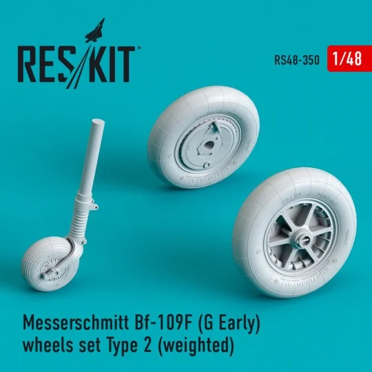 Bf-109 (F, G-early) wheels set type 2 (weighted) - ResKit Models RS...